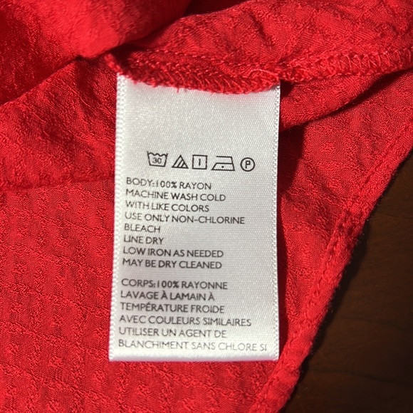 Urban Outfitters Silence + Noise Button Down Long Sleeve Tie Top Red Size Medium - Picture 10 of 11